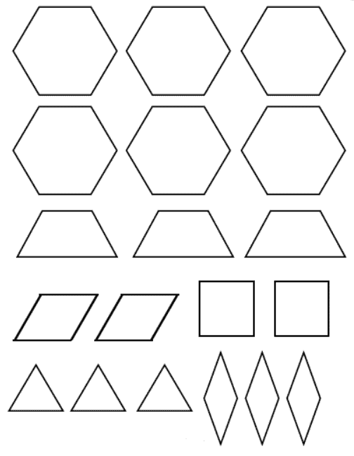Printable pattern blocks t template