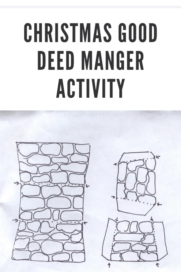 A printable template for the Good Deed Manger Activity, designed for kids to learn about kindness during Christmas.