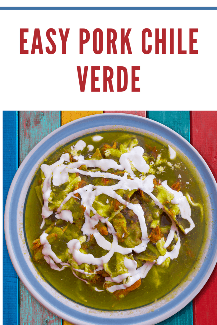 chile verde topped with sour cream