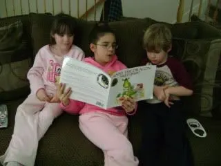 danny the dragon book being read by three children