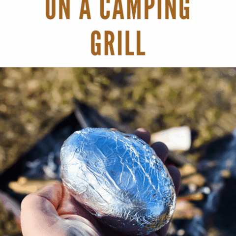 foil wrapped potato ready for camping grill