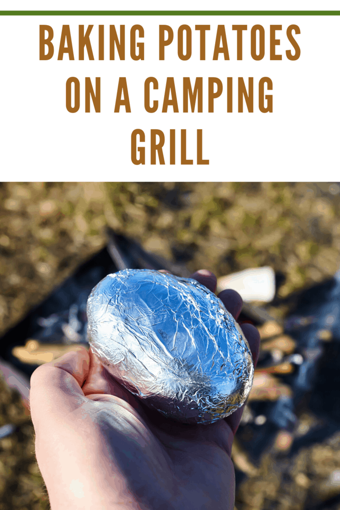 foil wrapped potato ready for camping grill
