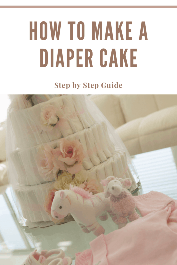 pink and blue diaper cake