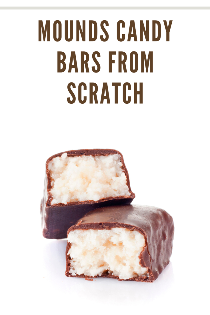 mounds candy bars from scratch white background