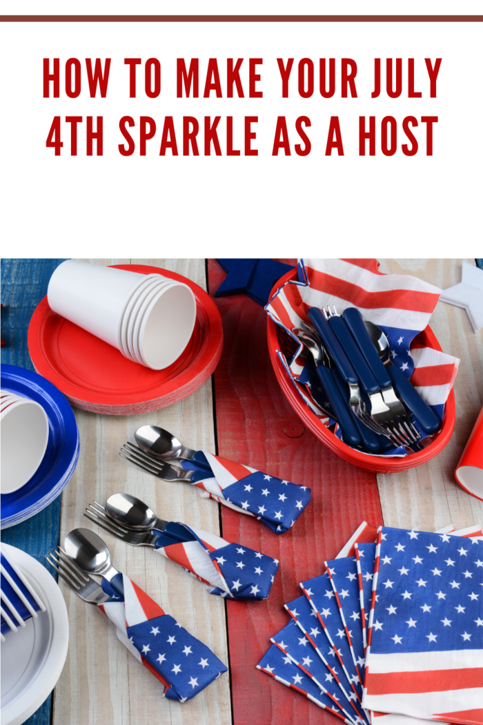 Picnic Table Setting Fourth of July