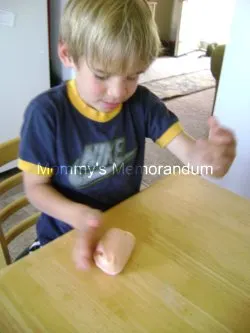 making easiest playdough