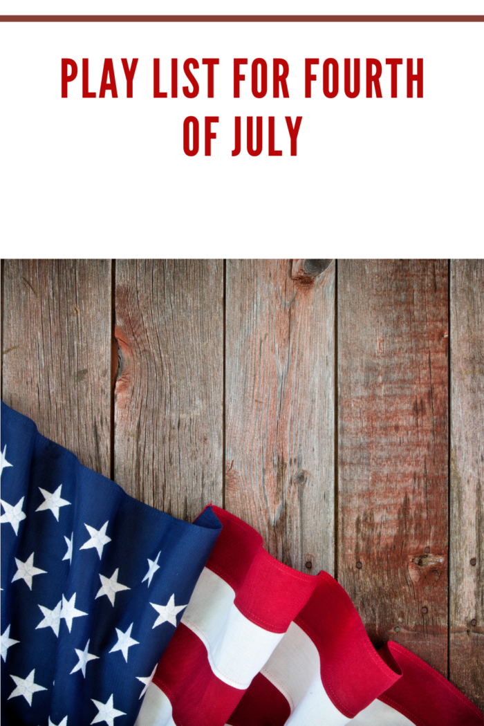 American Flag Fourth of July on Old Wood Background