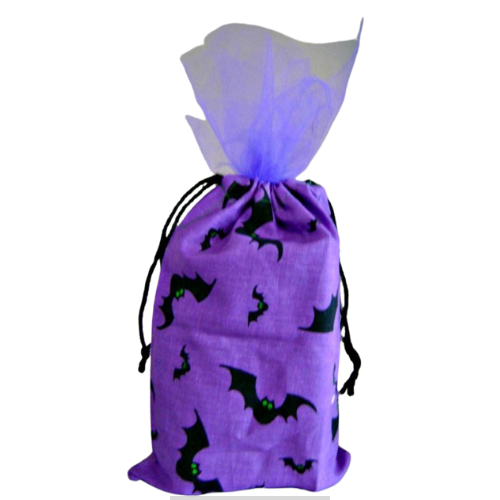 DIY Halloween drawstring bag tutorial, easy sewing project for festive Halloween accessories