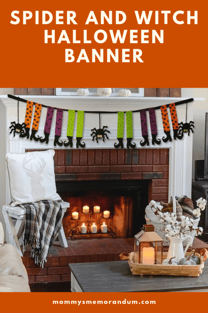 This No-Sew Spider and Witch Halloween Banner Tutorial is easy to put together in a few hours, and a fun addition to Halloween festivities.