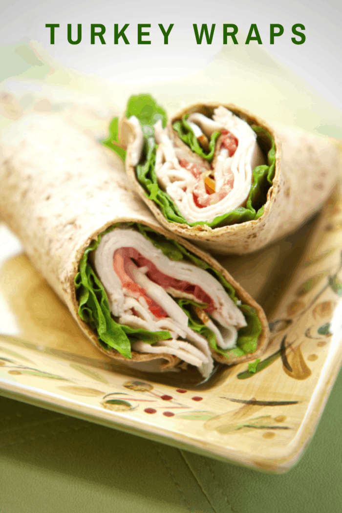 These turkey wraps are stuffed with delicious turkey, carrots, cream cheese, lettuce, and cheese. They are a power snack to keep you going, or an easy lunch or dinner. 