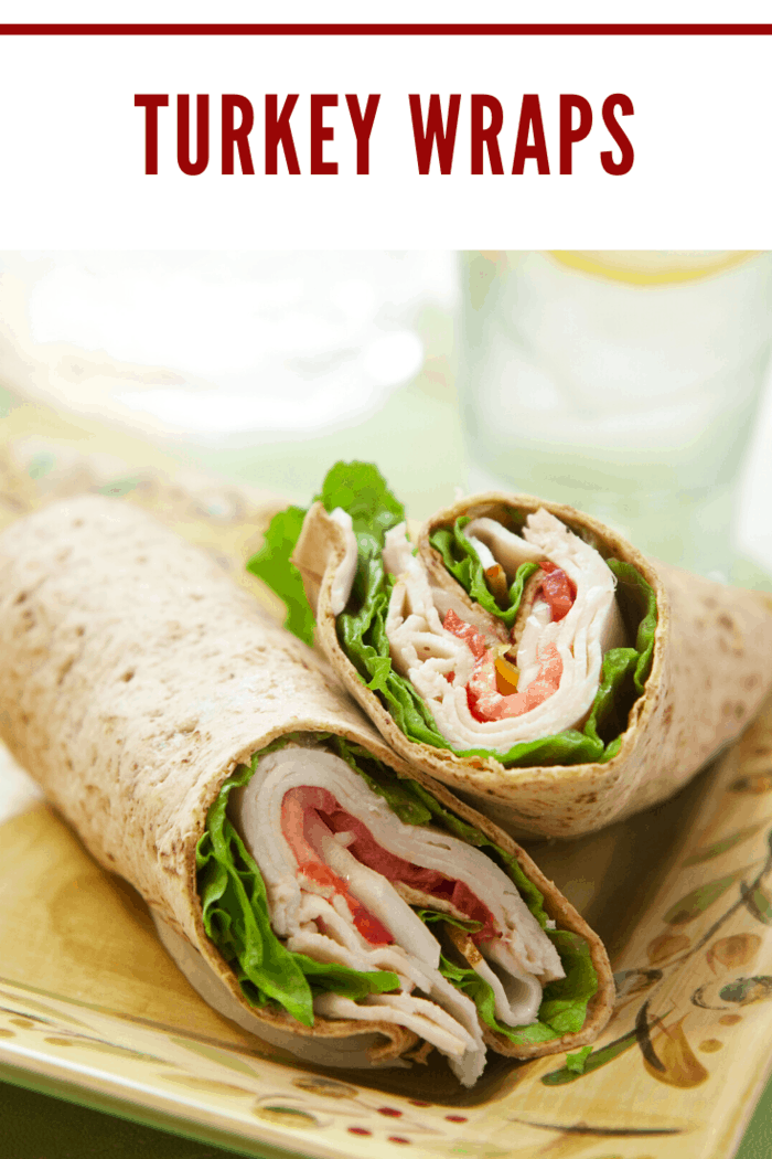 These turkey wraps are stuffed with delicious turkey, carrots, cream cheese, lettuce, and cheese. They are a power snack to keep you going, or an easy lunch or dinner. 