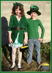 boy and girl dressed for st. patricks day
