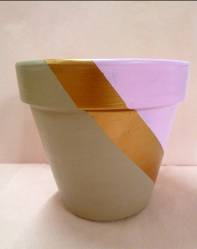 remove painters tape from painted clay pot