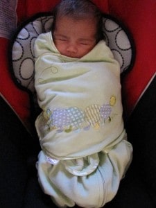 Baby Clara in her Halo Sleep Sack