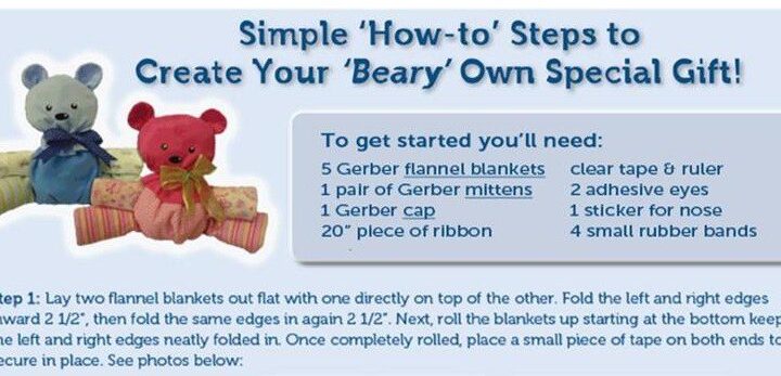 beary craft, baby shower craft gift idea