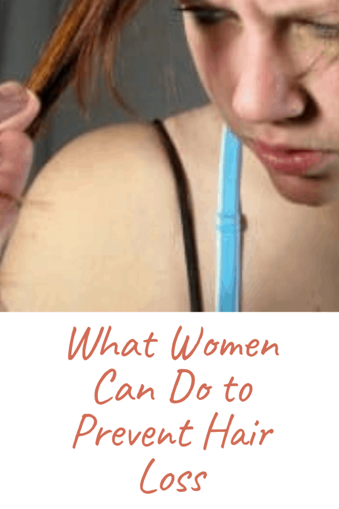 women looking at hair loss