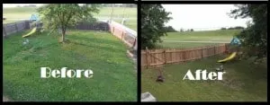 Fence Before and Fence After Pressure Cleaning
