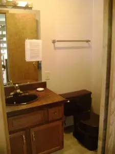 half bath on main floor of Hytta