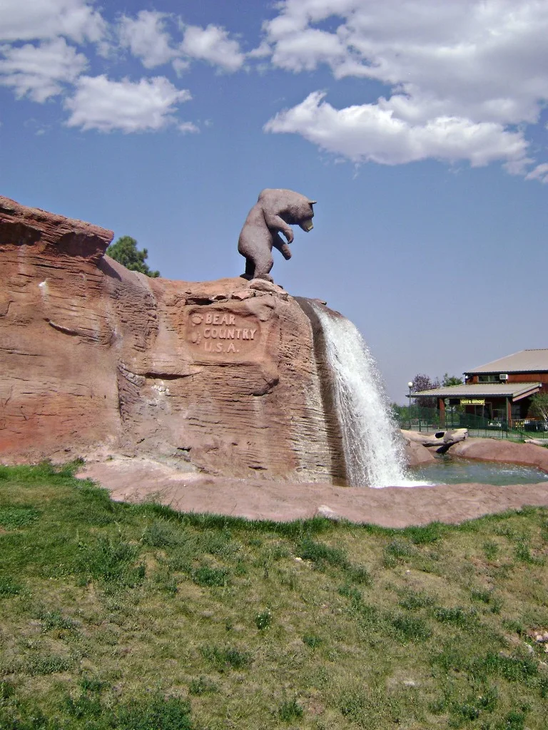 bear waterfall at Bear Country USa