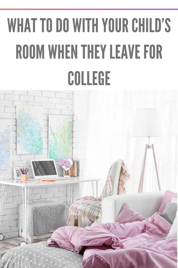 Teenage girl's room with youthful decor, showcasing ideas for repurposing when they go to college.