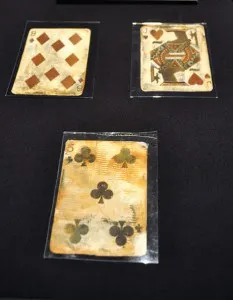 playing cards on display at the Titanic: The Artifact Exhibition in Singapore 