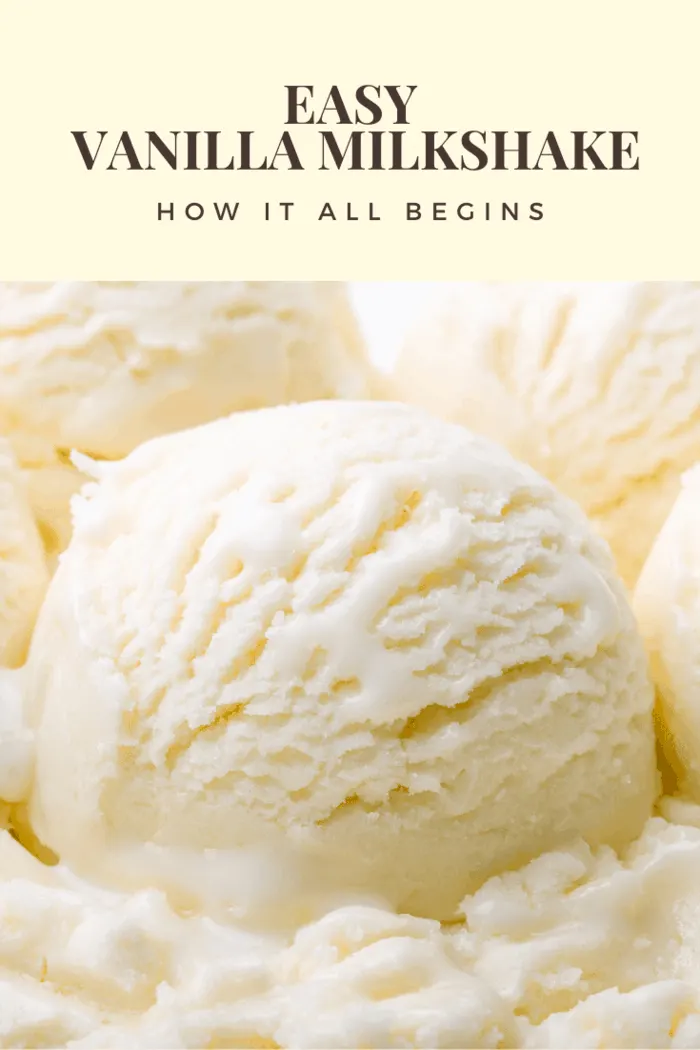 Scoops of creamy vanilla ice cream perfect for making an easy vanilla milkshake