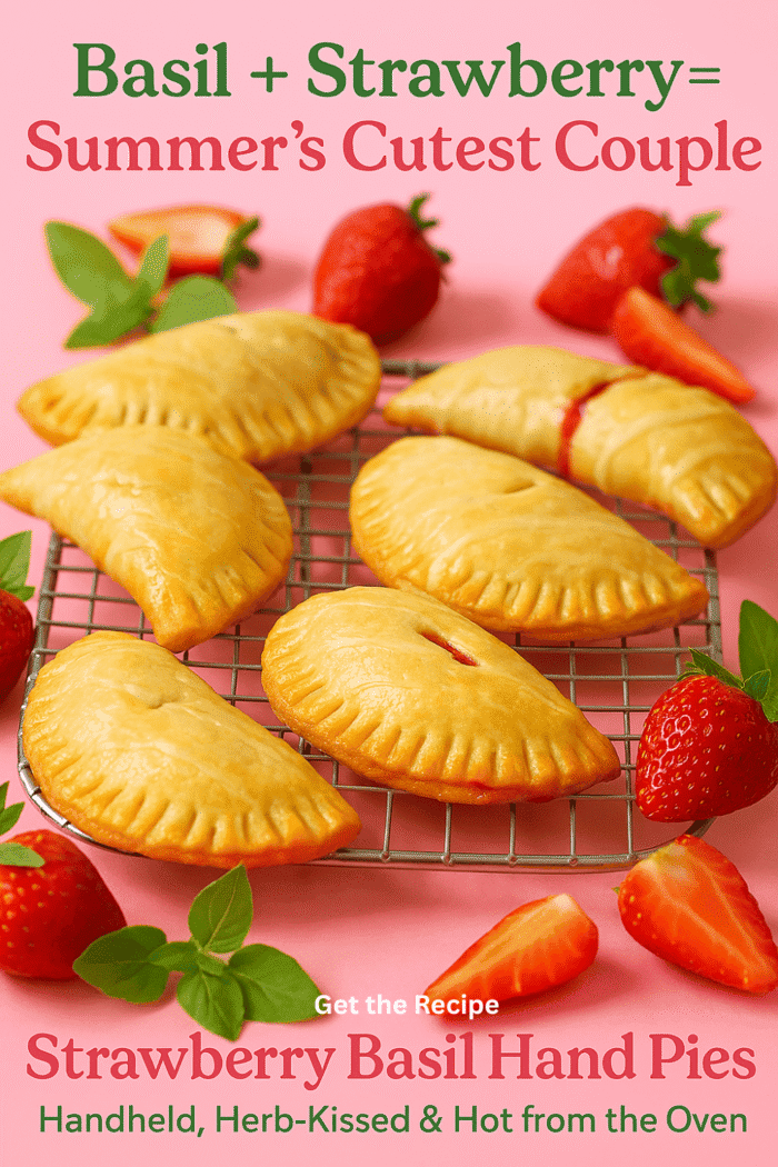 Homemade Strawberry Basil Hand Pies for Summer Homemade strawberry basil hand pies with flaky golden pastry and fresh basil