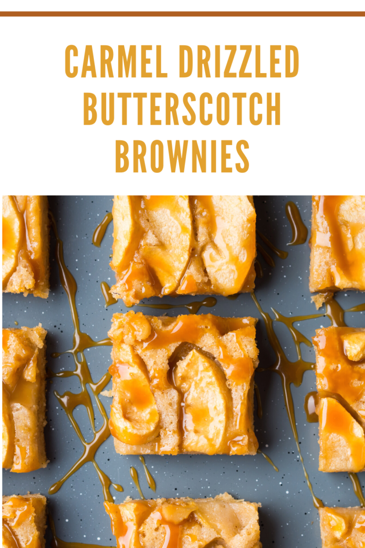 Carmel Drizzled Butterscotch brownies