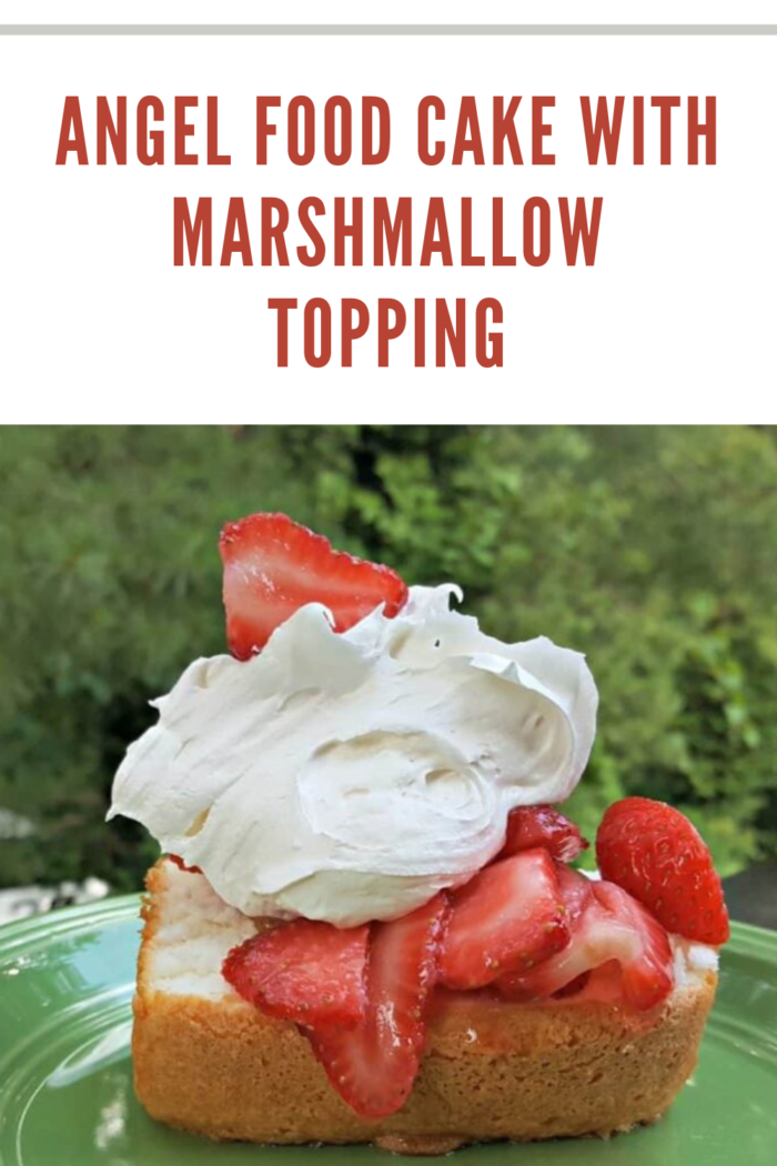 angel food cake with marshmallow topping