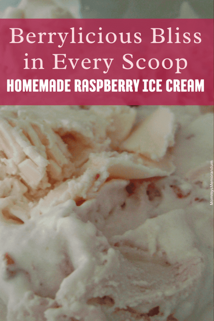 Creamy homemade raspberry ice cream with fresh raspberries, vibrant pink color, served in a bowl.