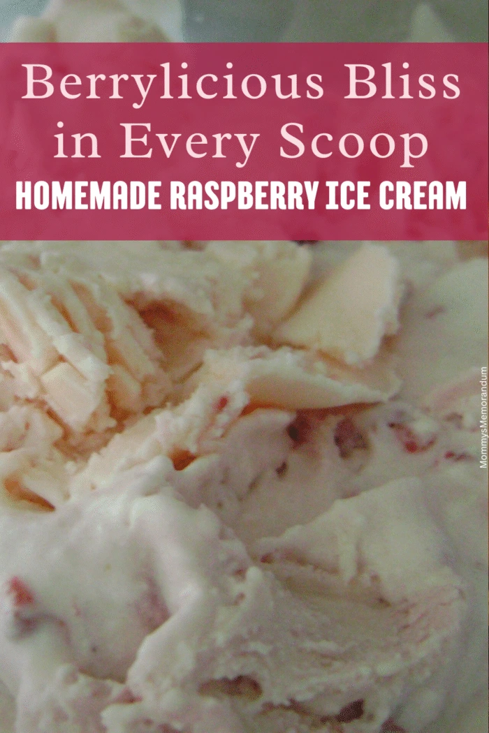 Creamy homemade raspberry ice cream with fresh raspberries, vibrant pink color, served in a bowl.