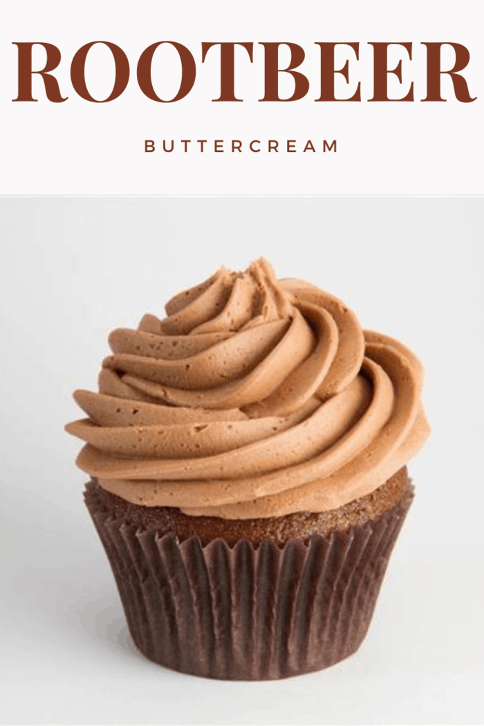 rootbeer cupcake with root beer buttercream