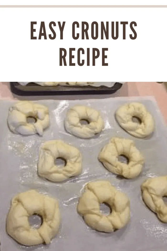 easy cronuts on baking sheet ready to fry
