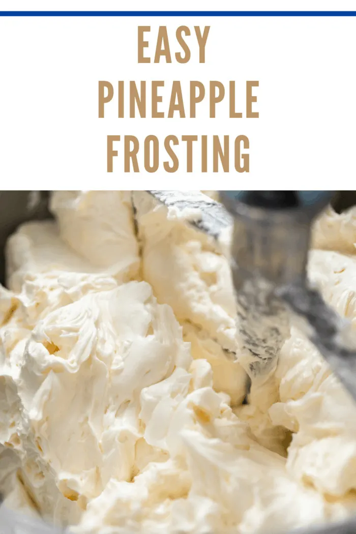 Making pineapple frosting for decorating a vanilla cake.