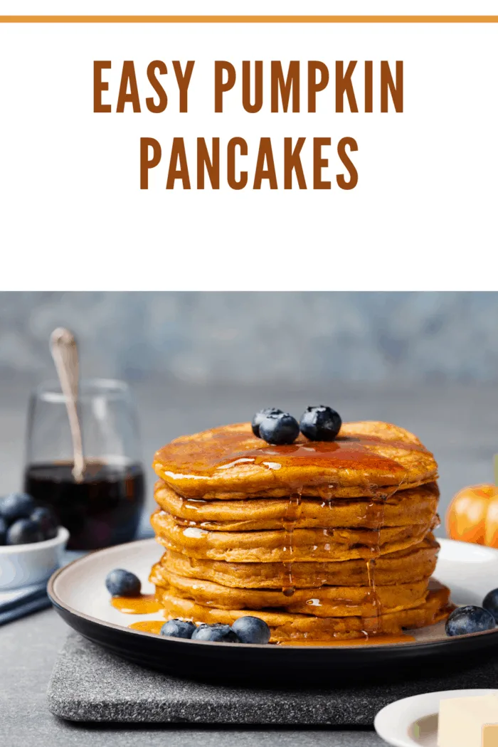 pumpkin pancakes topped with blueberries