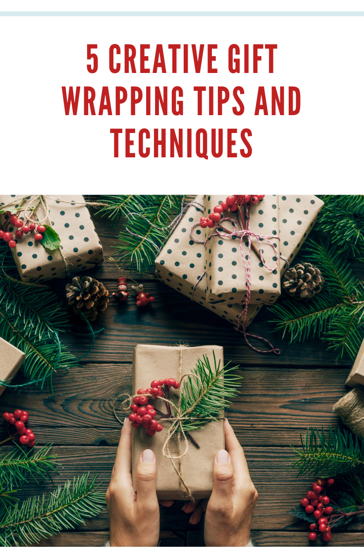 gift wrapping presents flatlay