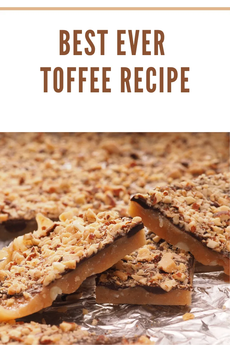 toffee on a baking sheet