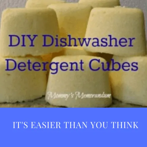 Stack of DIY homemade dishwasher detergent cubes, showcasing eco-friendly cleaning solution
