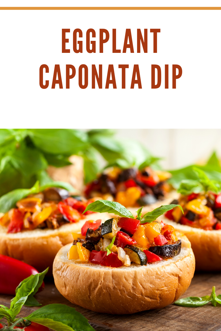Eggplant Caponata Dip in small breads