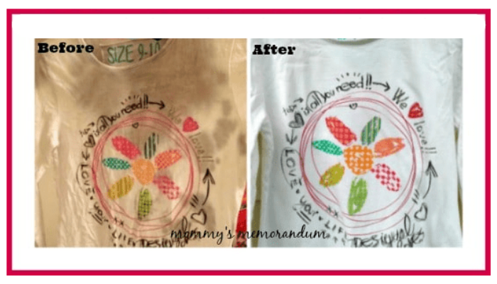 homemade stain remover before and after