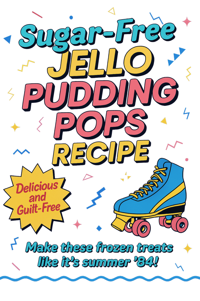 Sugar-Free Jello Pudding Pops with a retro summer dessert design, perfect for an easy sugar free frozen treat recipe