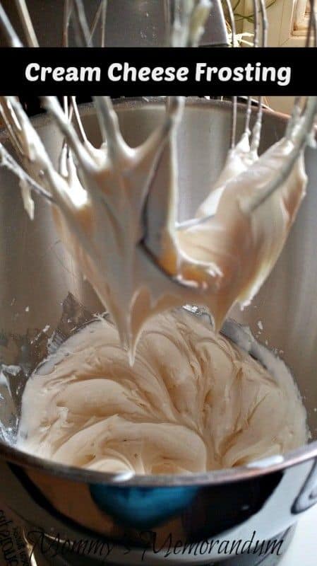 cream cheese frosting in mixer