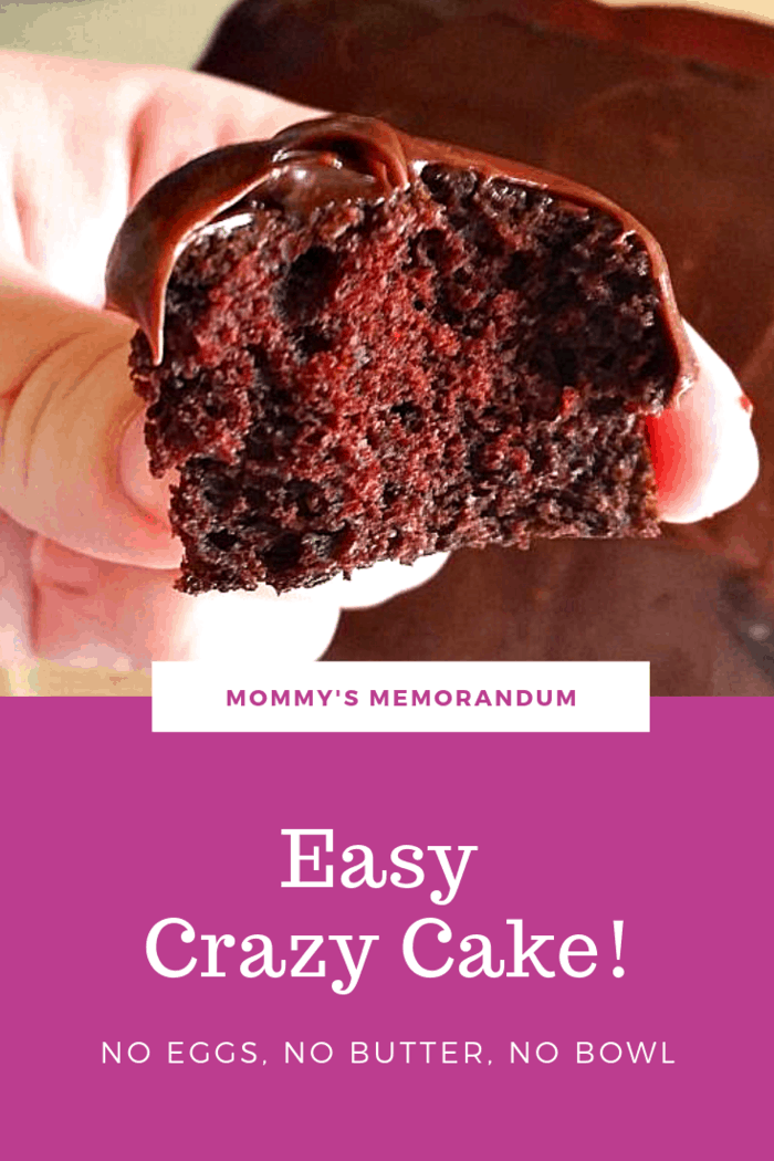 This CRAZY CAKE recipe is also known as Wacky Cake or Depression Cake. It requires No Eggs, Milk, Butter, Bowls! It creates a super moist and delicious cake. 