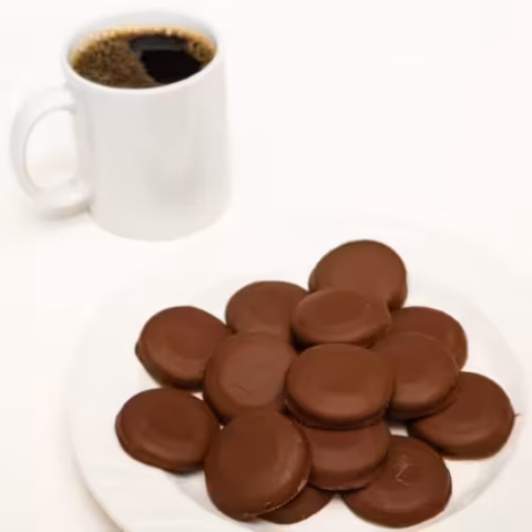 thin mint cookies with coffee