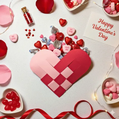 DIY Woven Paper Heart Pocket