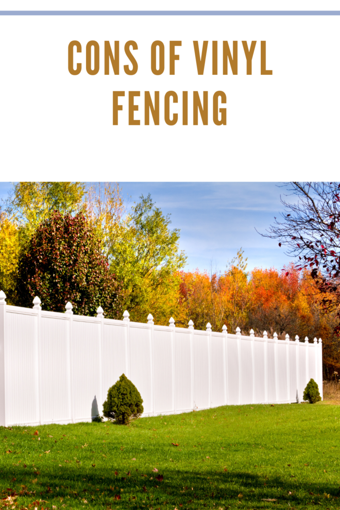 vinyl fence with fall foilage background