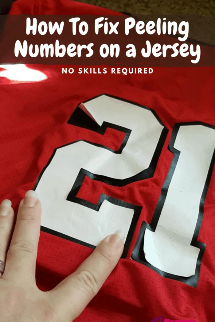 number 21 peeling on sports jersey