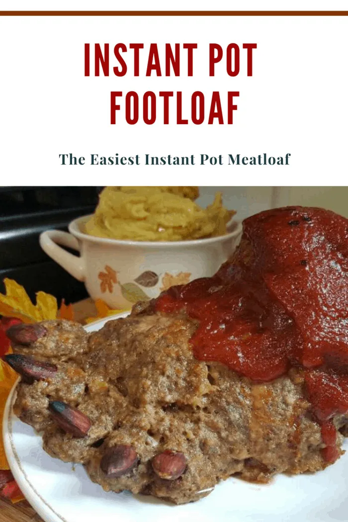 instant pot footloaf (easy meatloaf in the instant pot shaped like a foot with gory ketchup blood detail)
