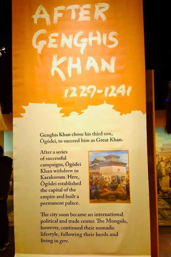 Banner summarizing the Genghis Khan Exhibit experience, featuring key highlights and attractions.