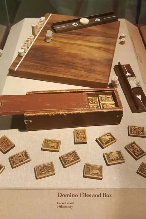 Historic dominoes from ancient times, showcasing early design and gameplay elements.